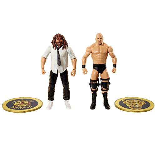 ​Wwe Stone Cold Steve Austin Vs Mankind Championship Showdown 2 Pack 6 In Action Figures High Flyers Battle Pack For Ages 6 Years Old And Up​ #TOP2