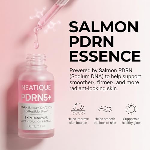 Neatique PDRN Serum by Neatique, PDRN (Sodium DNA) 1.5% + 5-Peptide Blend, Hydrating Face Serum, Moisture Barrier Support, Smooth & Plump-Looking Skin, Lightweight Essence, 1 fl oz (30 mL)