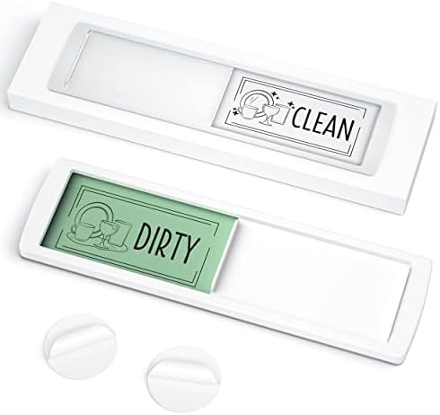 Stylish Clean Dirty Dishwasher Magnet Sign - Ideal Signs for Any Home or Office Kitchen Nice Decor - Double-Sided Adhesives Included for Non-Magnetic Dishwashers, Laundry or Washing Machine