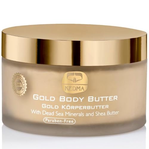Kedma - Body Butter Gold - Nährendes Körperbutter mit Sheabutter und Mineralien aus dem Toten Meer - Für trockene und raue Haut - 200g