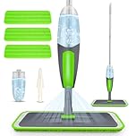 ILAVCOOL Spray Mops for Cleaning Floors - Microfiber Floor Flat Dust Mop with 3 Reusable Pads 550ML Refillable Bottle - Wet Dry Mop for Hardwood Laminate Tile Wood Vinyl Home Bathroom Kitchen
