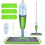 ILAVCOOL Mopa Fregona, Mopa con Pulverizador, Trapeador Mopas de Limpieza Suelos Mopa Spray Microfibra con 3 Almohadilla de Microfibra y 1 Rasqueta de Ducha para Laminado, Teja, Suelo de Madera, 550ml
