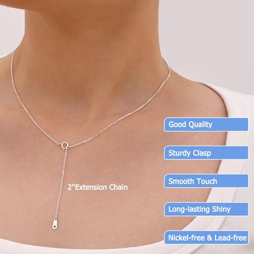Gacimy 925 Sterling Silver Chain for Women, 1mm 1.3mm 1.5mm 1.8mm Cable Chain Necklaces3
