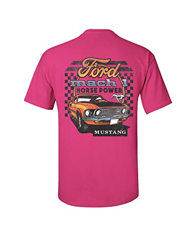 Camiseta clássica Trenz Shirt Company Ford Mach Horse Power Mustang, Fuscia, Large