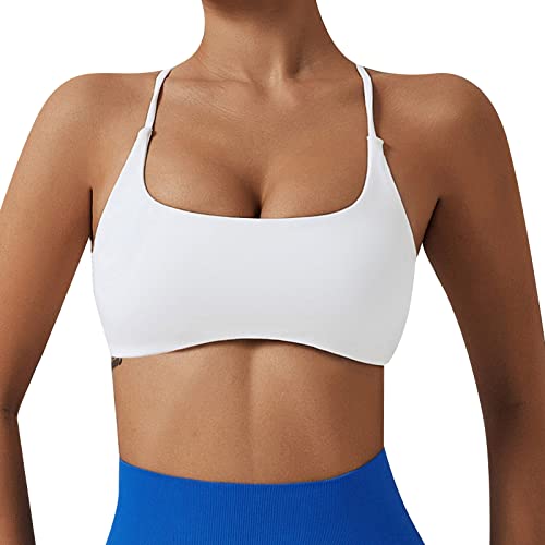 Bustier de sport blanc dos croisé haut de gamme sans armatures taille S