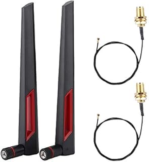 Antenna, 2PCS M.2/NGFF Network Card Connect Cable+2 * 8DBi AC688 Network Antenna Compatible with a Variety of Network Card Modules