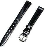 16mm Cinturino da donna lucido in pelle verniciata nera