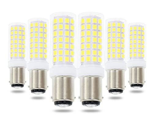 Lamsky Ba15D Led Bulbs 6W Dimmable 120V,B15 Double Contact Bayonet Base,Daylight White 6000K,60W Jd Type T3/T4 Halogen Equivalent Replaces For Pendants Ceiling Fans Sewing Machine Light(6-Pack) #TOP14