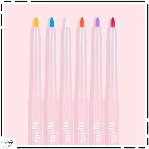Kit 6 Lápis Delineador de Olhos Coloridos Melu Cores Vibrantes e Durabilidade Incrível