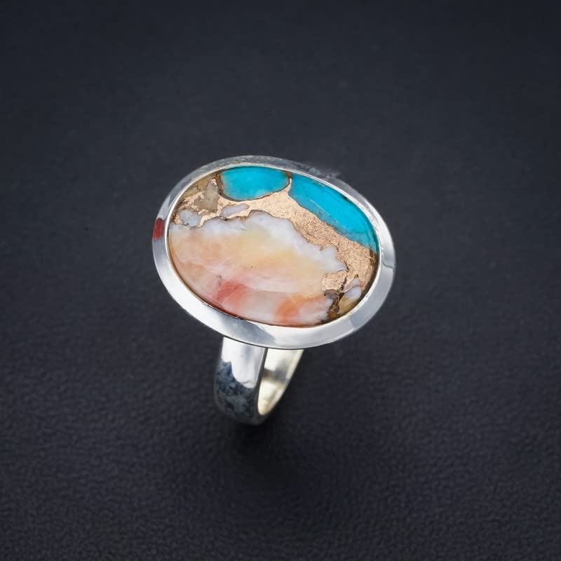 Bague calcédoine en argent 925 faite main contre les bijoux ternes