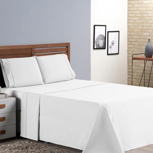 Jogo de Lençol Casal Padrão 4 Peças Micropercal 400 Fios Ponto Pa...