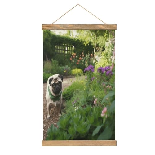 JTREHY Dod in The Garden Linen Hanging Painting Vintage Poster Wall Art Prints Personality Style Wall Hanging Poster for Living Room Office Bedroom Decor Frame 13.2 X 20.47 Inch