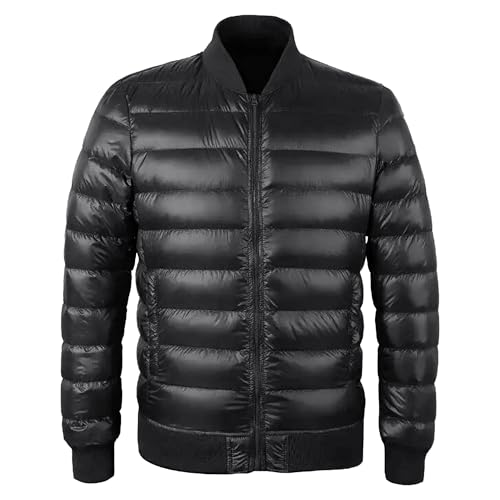 Coupe ajustée doudoune homme grande taille veste légère noire
