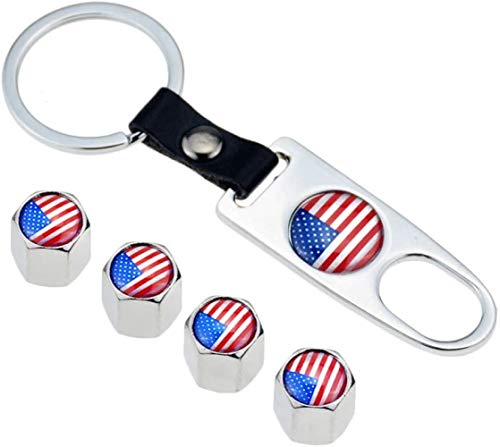 EIMGO American Flag Valve Stem Cap - Silver Subdued USA Aluminum with Rubber Ring Tire Wheel Rim Dust Cover fits Cars, Trucks, Bikes, Motorcycles, Bicycles (4 Pack+1) (Colour+Silver) EIMGO American Flag Valve Stem Cap - Silver Subdued USA Aluminum with Rubber Ring Tire Wheel Rim Dust Cover fits Cars, Trucks, Bikes, Motorcycles, Bicycles (4 Pack+1) (Colour+Silver)