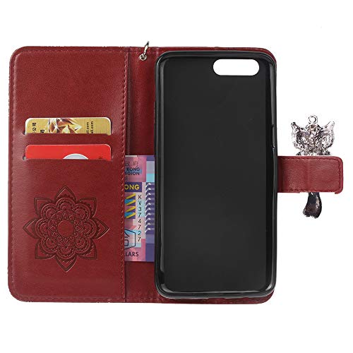 Cotdinforca Compatible With Iphone 8 Plus Case Iphone 7 Plus Glitter Wallet Case Leather With Card Slots Flip Case For Women Crystal Owl Embossing Shockproof Case For Iphone 8 Plus / 7 Plus Red Yk #TOP6