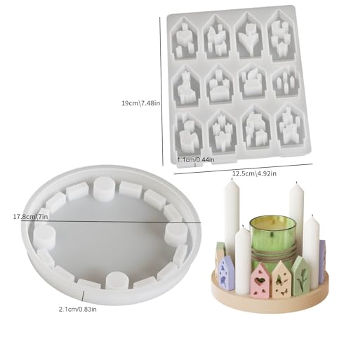 Moule résine Noël silicone anti-déformation avec base stable - 6