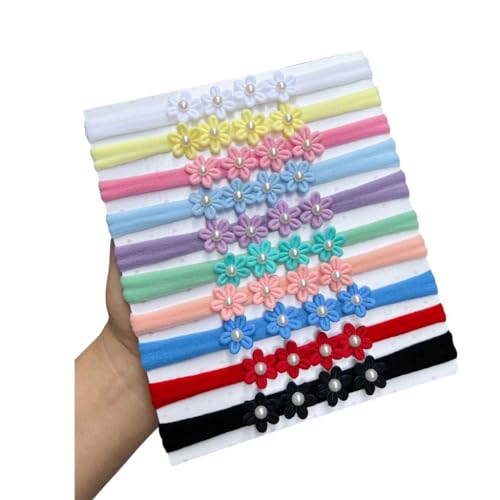 Kit 10 Faixinhas Tiara para Bebê com Flores