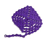 Tiuimk 96-Link Purple Fixed Gear Bicycle Chain - Anti-Rust Technology - High Strength Steel - Suitable for BMX, Freestyle, Fixed Gear and Track Bikes - Easy Installation