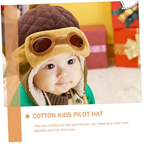 PartyKindom 2Pcs Thickened Cotton Pilot Hats Warm Fleece Lined Winter Caps for Portable Comfortable Boys Cold Weather Wear Resistant Accessories3
