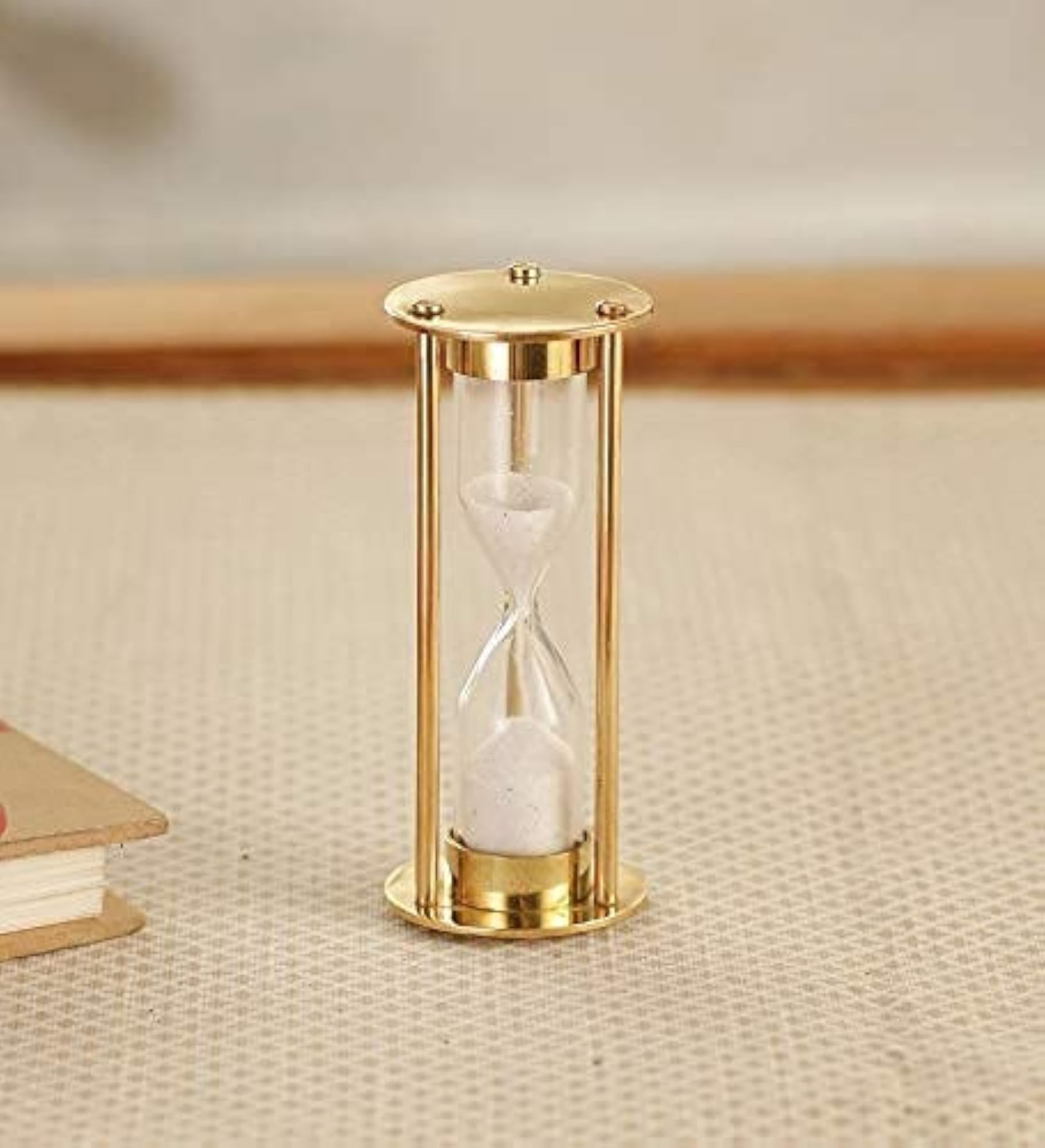Brass Sand Timer 5-Minute Hourglass Table Decor