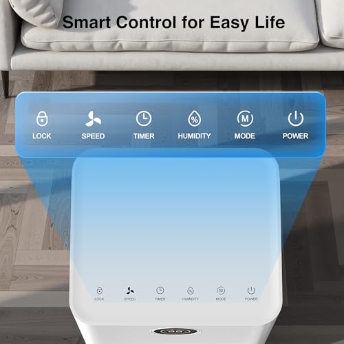 ZAFRO Dehumidifiers for Home and Basement with Drain Hose, Energy Saving Max 24Pints Dehumidifier with Auto or Manual Drainage, Auto Defrost, Three Modes, 24Hrs Timer - Thumbnail 5
