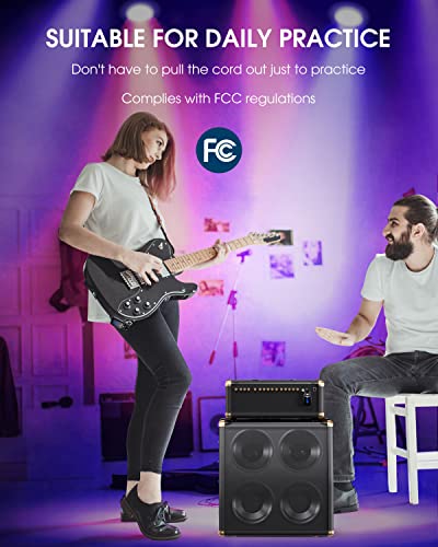 Ttstar Isaibell Wireless Guitar System Instrument System Electric Guitar Transmitter Receiver Rechargeable Bass Accessories Digital Display Stereo Jack Audio Cable Adapter 15Set Frequency #TOP5