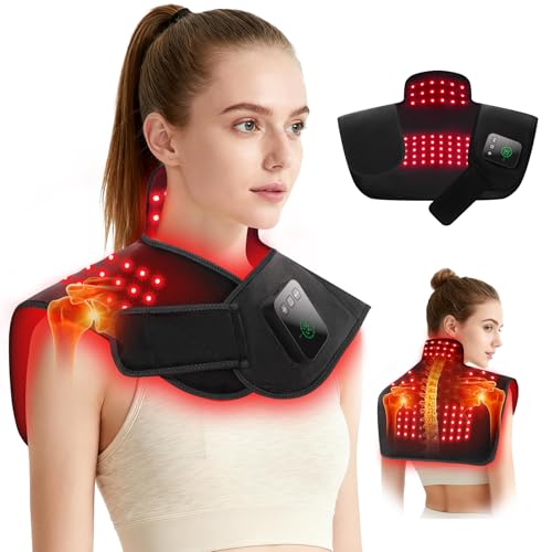 Red Light Therapy for Neck&Shoulder 660nm&850nm Infrared Light Therapy for Pad&Wrap with Pulse Mode Timer Remote Control Red Light Therapy Device for Home Office