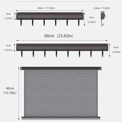 Wall Mounted Drying Rack - 23.6" Space-Saving Mesh Towel Holder with Hooks, Quick Dry Laundry Solution, Versatile Gray Design for Home, Bathroom & Outdoor Use