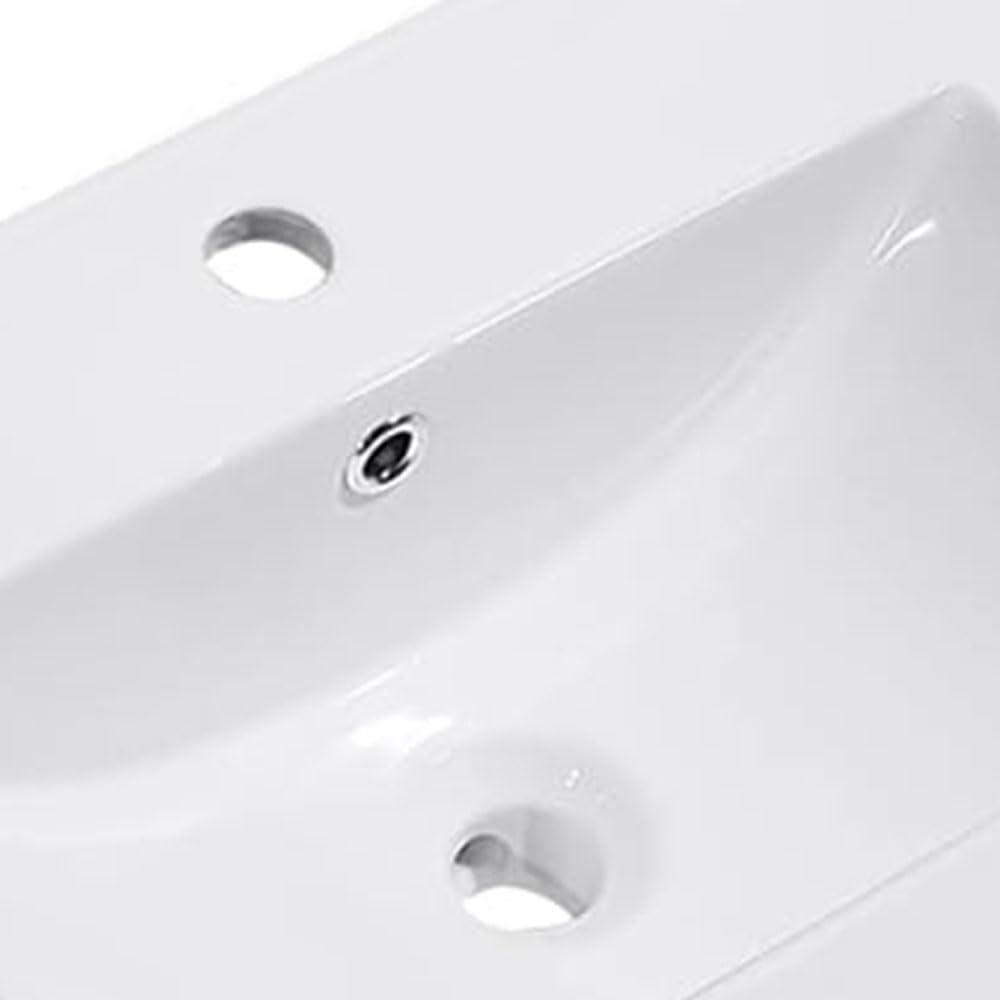 Lavabo De Porcelana Para Baño rectangular 61 cm x 46 cm VAN acabado blanco brillo fabricado en porcelana