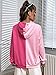 WDIRARA Women's Colorblock Drawstring Long Sleeve Hoodie Sweatshirt Pullover Tops Pink S