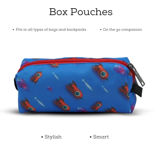 Image of VISMIINTREND Space Mid Printed Flat Pencil Pouch - Stylish and Multi-Purpose for All Ages Boys & Girls | Large | Stationary Organizer | Pen Case | School | Kids | College | Students | Gifts