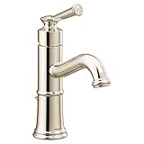Moen 6402NL Belfield One-Handle Bathroom Sink Faucet with Drain Assembly and Optional Deckplate, Polished Nickel