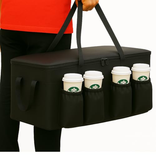Image of Catering Bag for doordash uber eats 22x14x13 Insulated Food Delivery Bag with Cup Holders /Drink Carriers Premium XXL, Beverages, Grocery, Pizza, Commercial Quality Hot and Cold hot Boxes