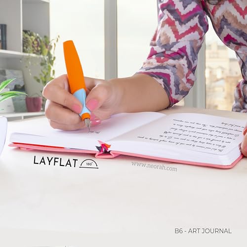 Image of NEORAH - B6 - ART JOURNAL | 200Gsm Dotgrid Notebook |144 Pages(17.5 x 12.5 cm) | Lay Flat |HardCover Bullet - Journal |3 Bookmarks |Elastic Closure| Inner BackPocket | Ideal-Bujo,Drawing (PINK)