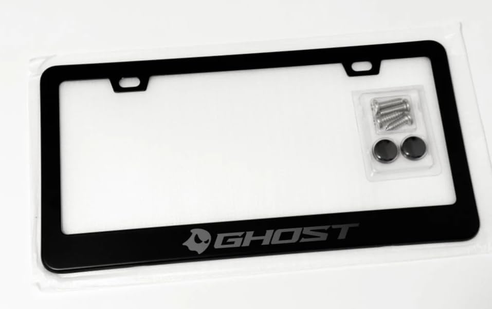 Black on Black Ghost License Plate Frame Black Metal License Frame Holder Street Racing