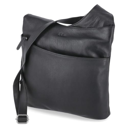 Sac à bandoulière cuir lisse femme noir Beliana BEL5305-01 petit format pratique