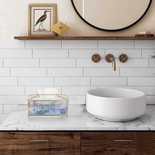 Sumnacon Rectangular Clear Glass Paper Tissue Box, Decorative Glass Napkin Storage Box, Facial Tissue Holder For Dresser, Bathroom, Bedroom, Home Decor, Office, Bar, Restaurant, Large #TOP5