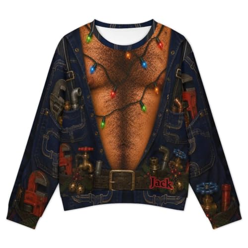 Hairy Chest Plumber Overalls Print, alternative view 2