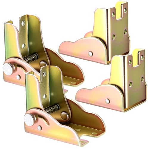 4 STK Klappscharnier mit Arretierung, Tischbeine Klappbare, Klappscharnier Tischbeine Klappkonsole, 90 Grad Selbstsichernde Verriegelung Klappenbeschlag Klappscharniere für Tischplatten Schrank