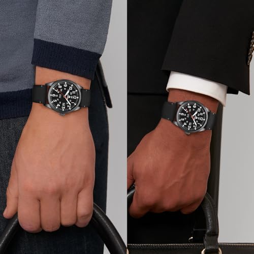 Image of LN LENQIN Mens Watches Unisex Military Sport Nylon Strap Stylish Luminous Fashion Analog Quartz Watch for Men Waterproof Army Tactical Casual Wristwatch
