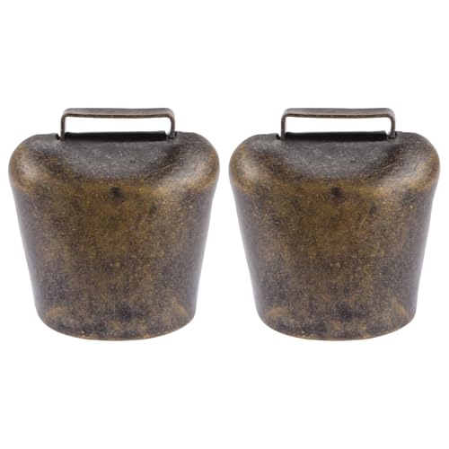 ORFOFE Campanelli per Bovini 2 Pezzi in Ferro Zincato per Mucche Ornamenti a Campana per Contesto Rustico