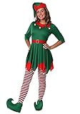 Fun Costumes Women's Plus Size Santa's Helper Costume, Elf Costume, Toy Maker Outfit, for Cosplay & Holiday Parties, 3X, Green