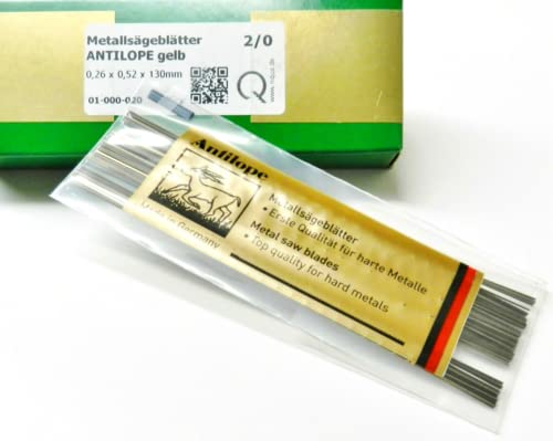 Antilope Jewelers Saw Blades #2/0 Jewelry Making Pack of 144 pcs. Made in German