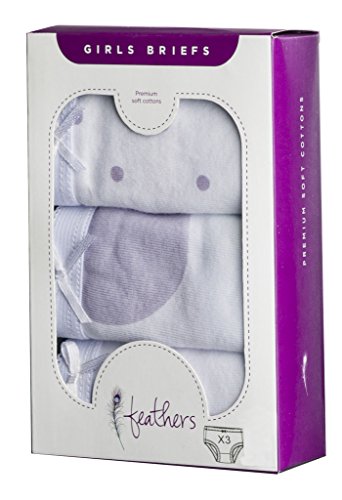 Feathers Girls Polkadot Snug Fit Tagless Briefs Underwear - 100% Cotton Super Soft Panties,Polkadot,Size 6, 3 Pack #TOP1
