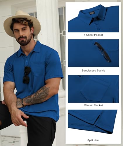 SCODI 5 Pack Mens Pocket Polo Shirts Short Sleeve Multipack Golf Shirt for Men Moisture Wicking Casual Athletic Work T-Shirts2