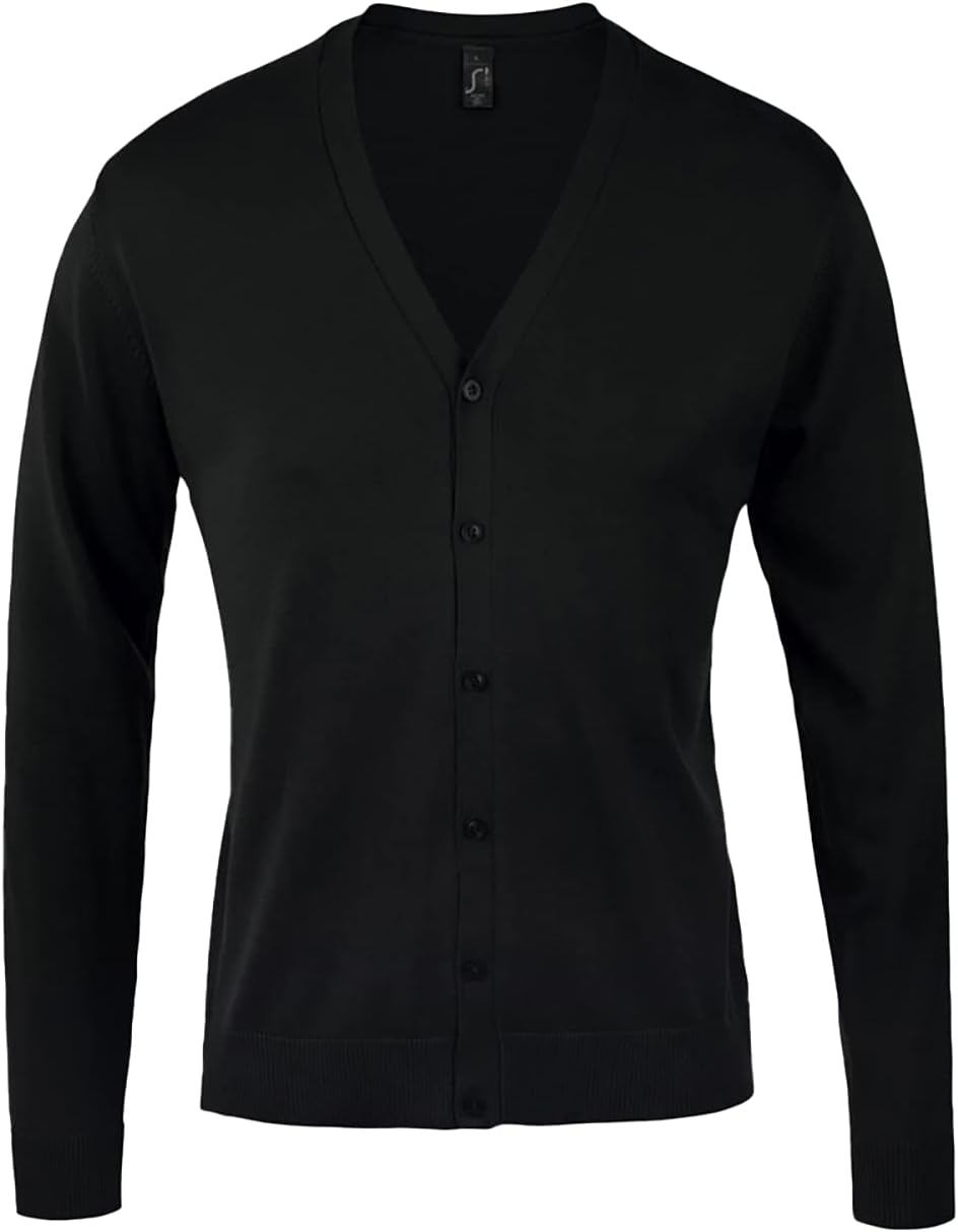 SOL'S Mens Golden V Neck Cardigan (XL (43-44” Chest)) (Black)