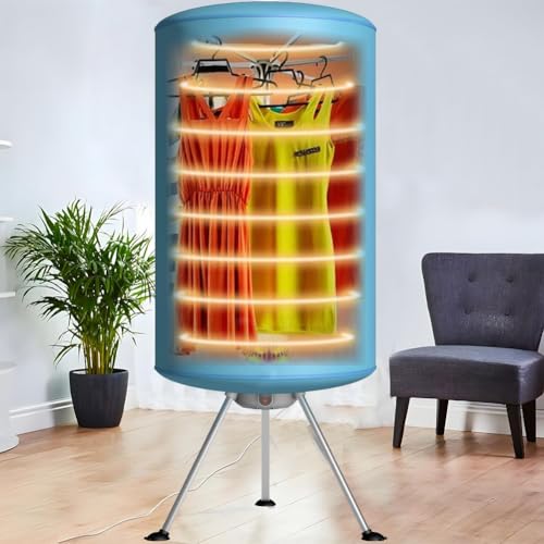 Miniatura 4 de Bakaji Secadora Eléctrica De Globo, Secador De Ropa De Aire Caliente, Potencia 900 W Con Temporizador De 180 Min Y Doble Ventilación, Tamaño 150 X 65 Cm