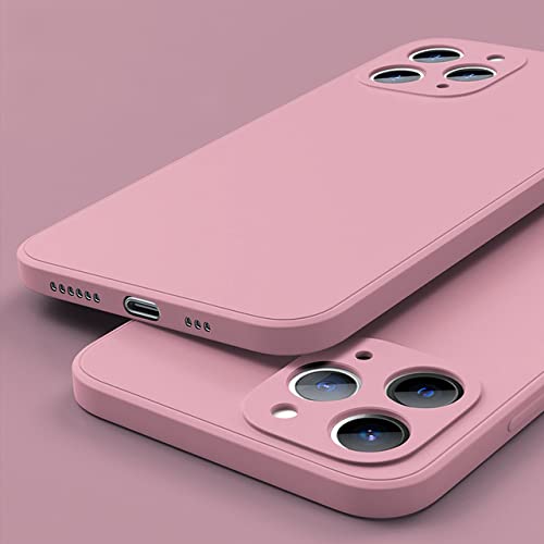 Housse de protection carrée premium en silicone rose iPhone 11