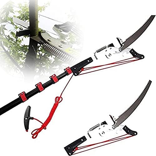 Professional 24FT Telescopic Pole Saw - Extendable Tree Pruner for High-Altitude Branch & Leaf Pruning - Durable Landscaping Tool, Red, 7.2M