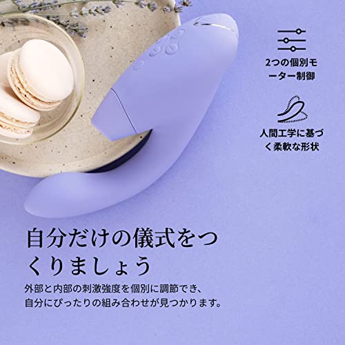 Womanizer ウーマナイザー Duo 2 クリトリス 吸引 バイブ - バイブ 大人のおもちゃ クリ & Gスポット 責め - Smart Silence - ラビットバイブ 14種の刺激レベル - 防水 - ライラック - 画像4